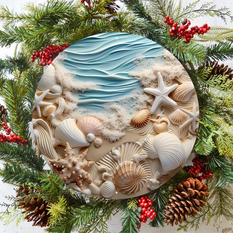 Coastal-Themed Seashells Wreath Decoration - Beachtique Beach Boutique Home Decor