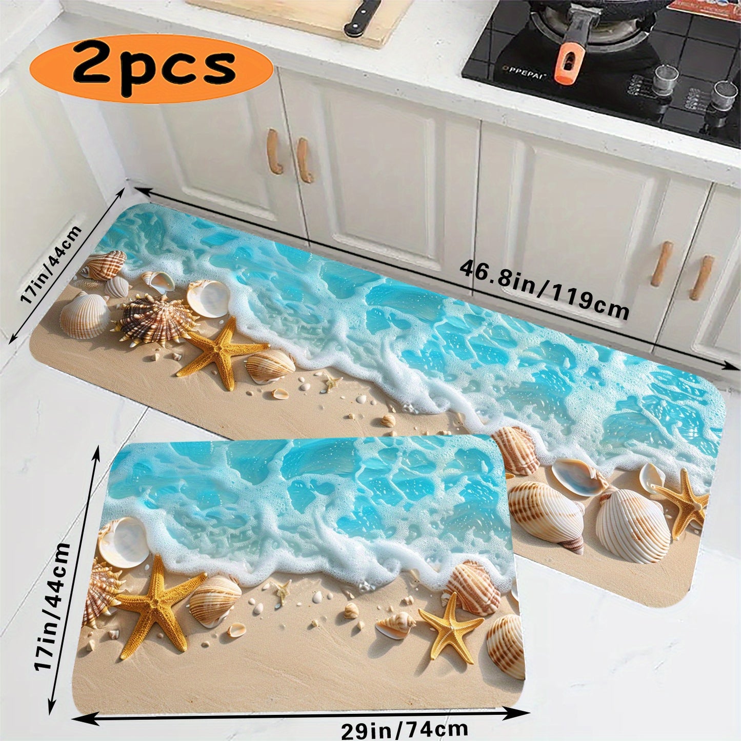 Seashell Shore Bathroom Mat Set from Beachtique