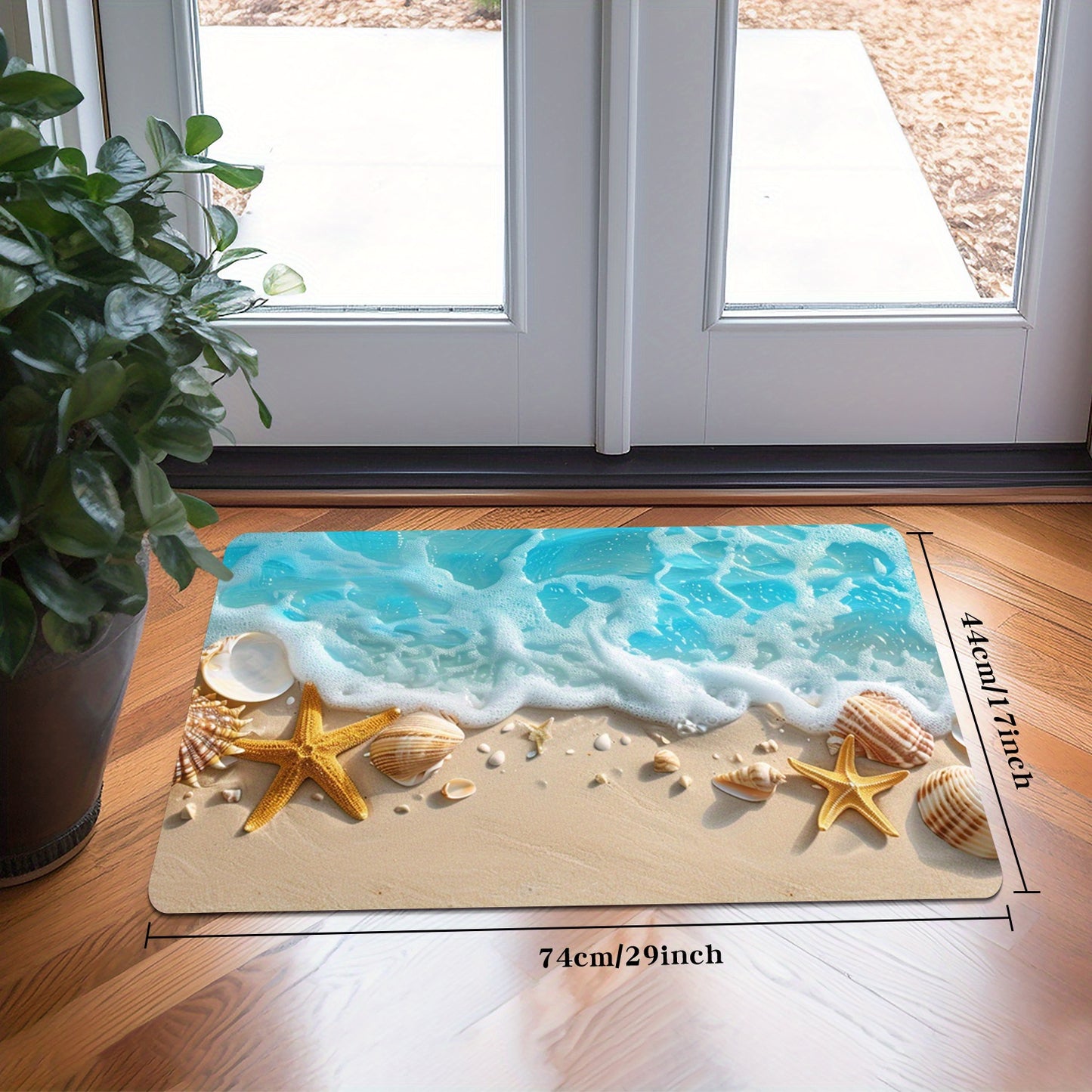 Shore-Themed Seashell Bathroom Mat Set from Beachtique