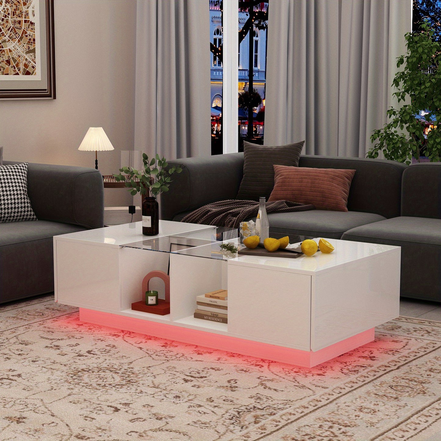 High Gloss LED Coffee Table with Modern Design from Beachtique Beach Boutique