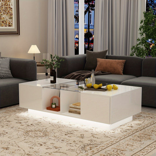 Modern High Gloss LED Coffee Table - Sleek and Stylish Furniture from Beachtique Beach Boutique