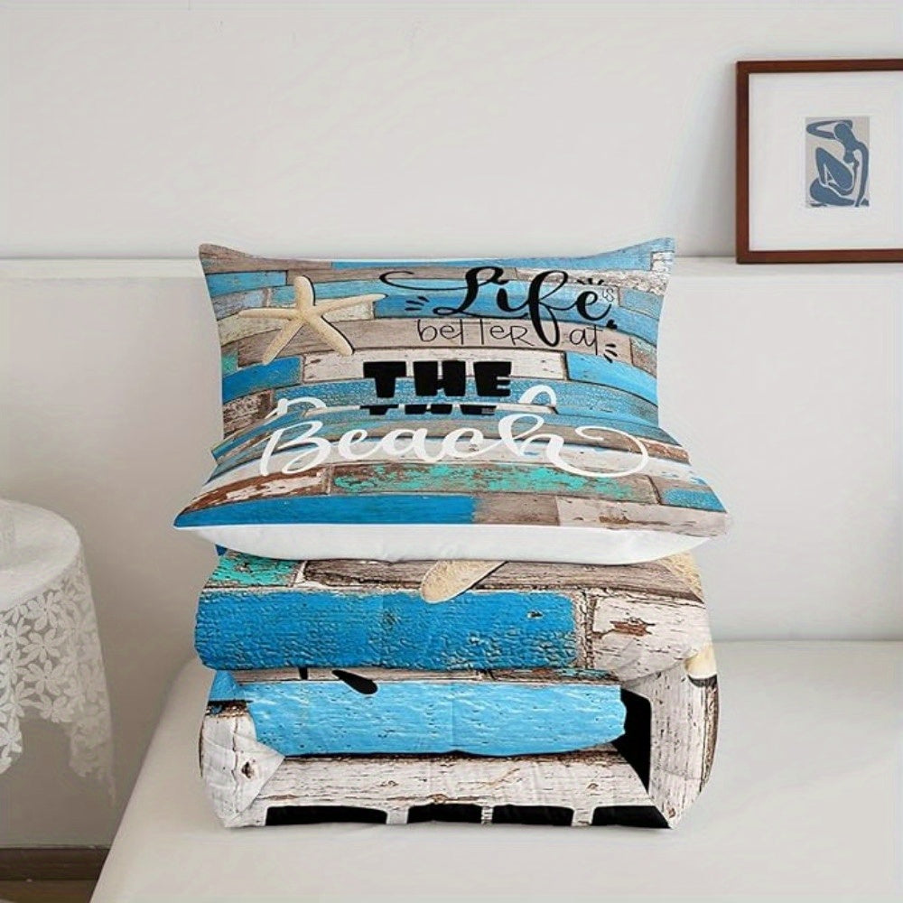 "Life is Better at the Beach" Comforter Set from Beachtique Beach Coastal Home Decor Collection