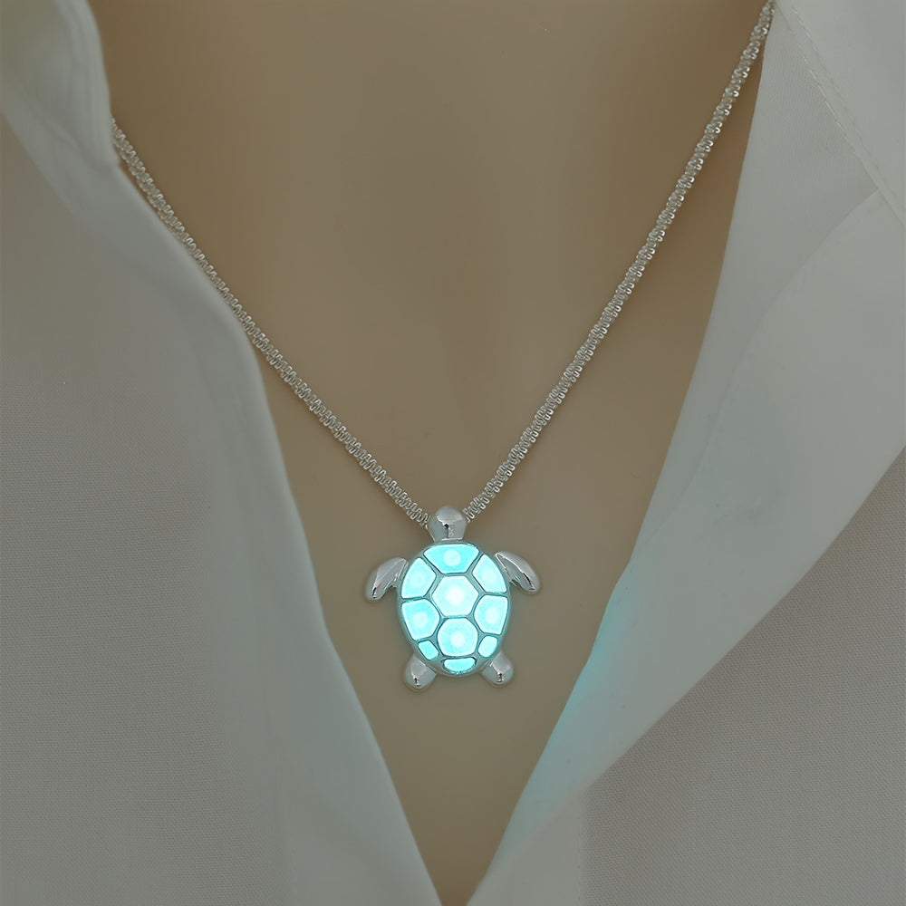 Coastal Glow-in-the-dark Turtle Pendant Necklace from Beachtique