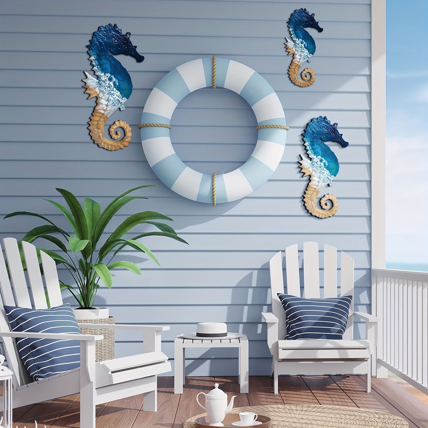 Seahorse Mediterranean Style Wall Decor - 3 Piece Set from Beachtique