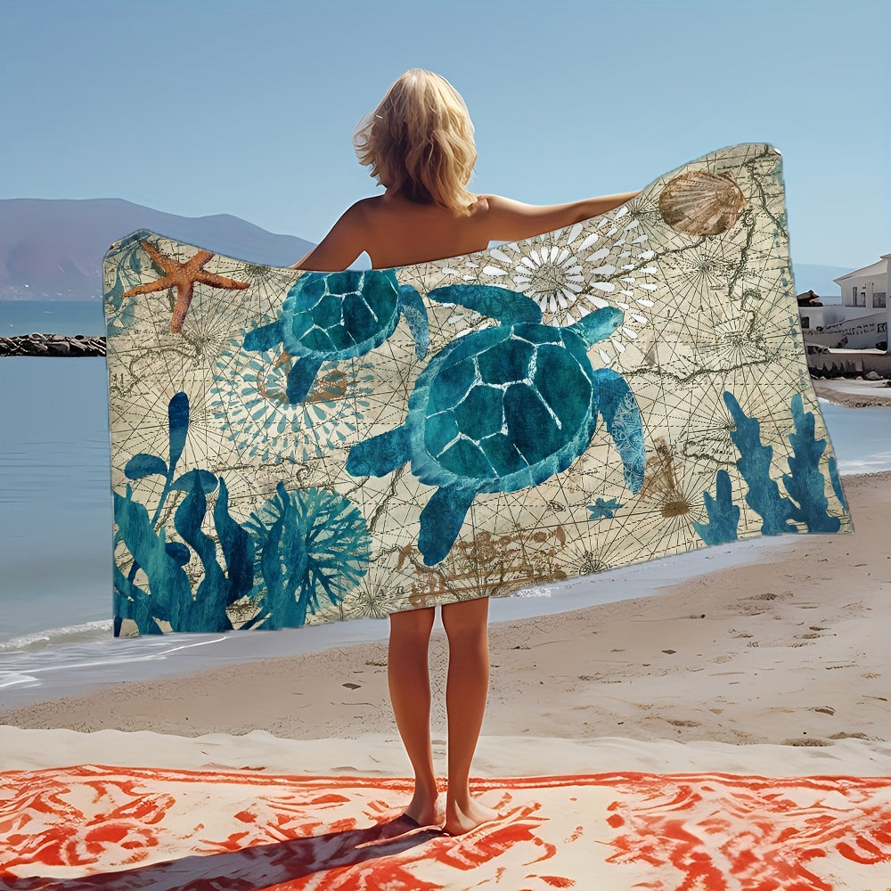 Quick-Drying Turtle Pattern Beach Towel from Beachtique