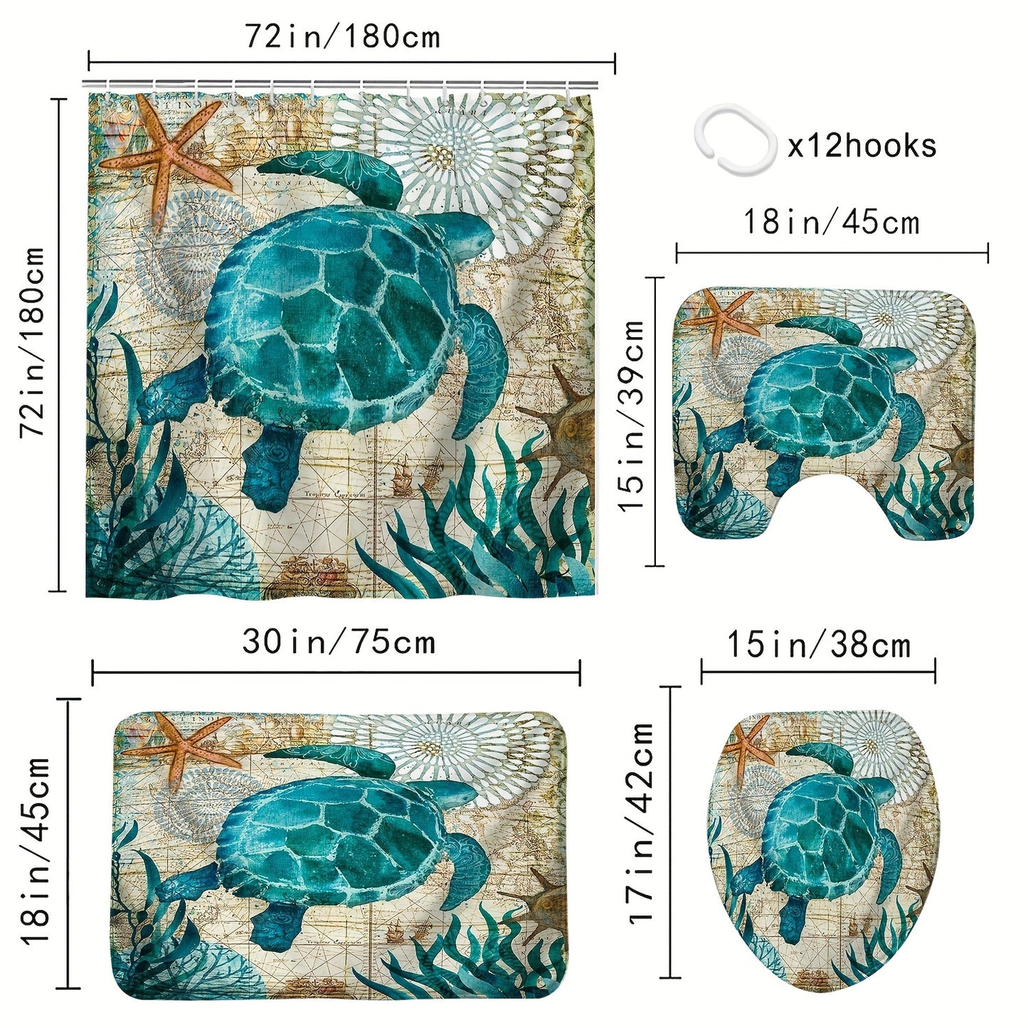 Sea Turtle Complete Bathroom Accessories for Bathroom Home Decor from Beachtique