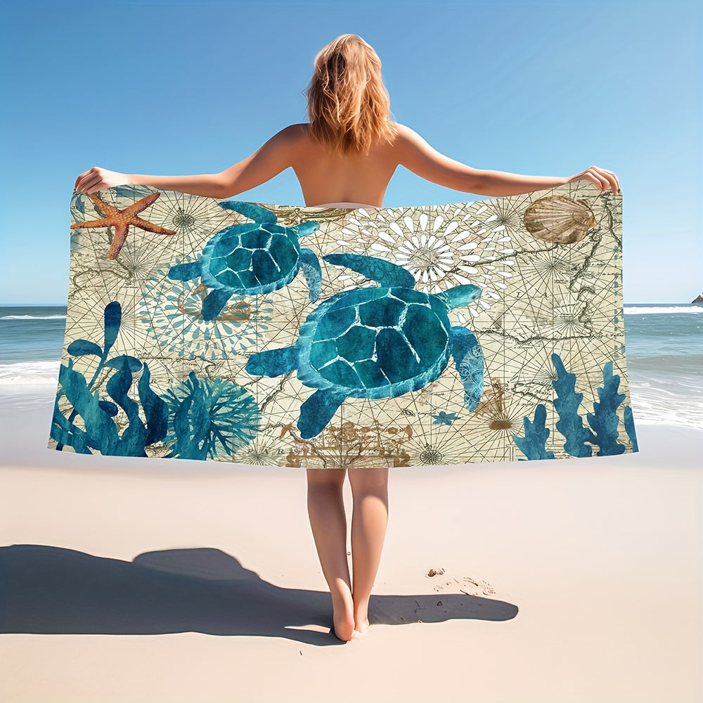 Quick-Drying Turtle Pattern Beach Towel from Beachtique