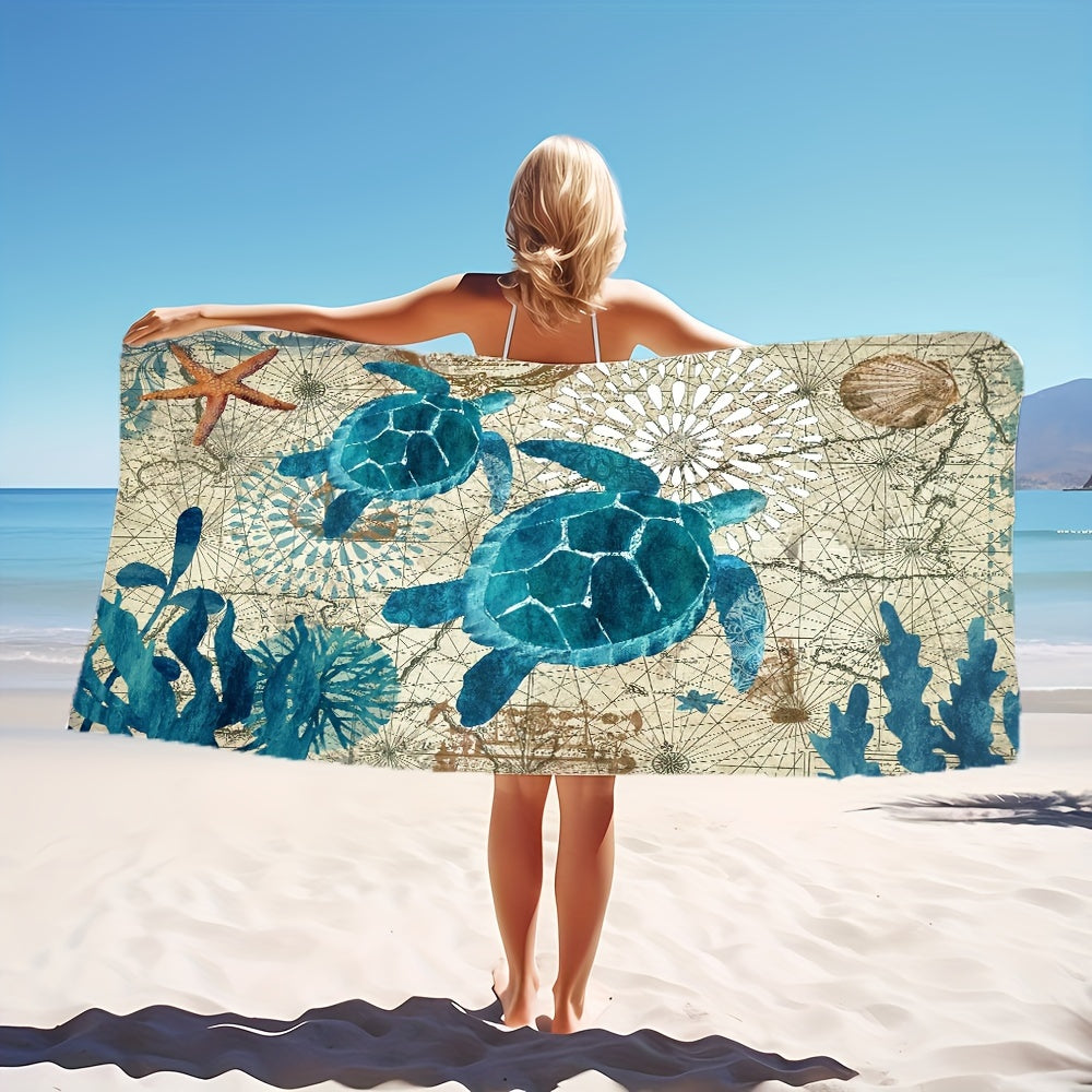 Quick-Drying Turtle Pattern Beach Towel from Beachtique