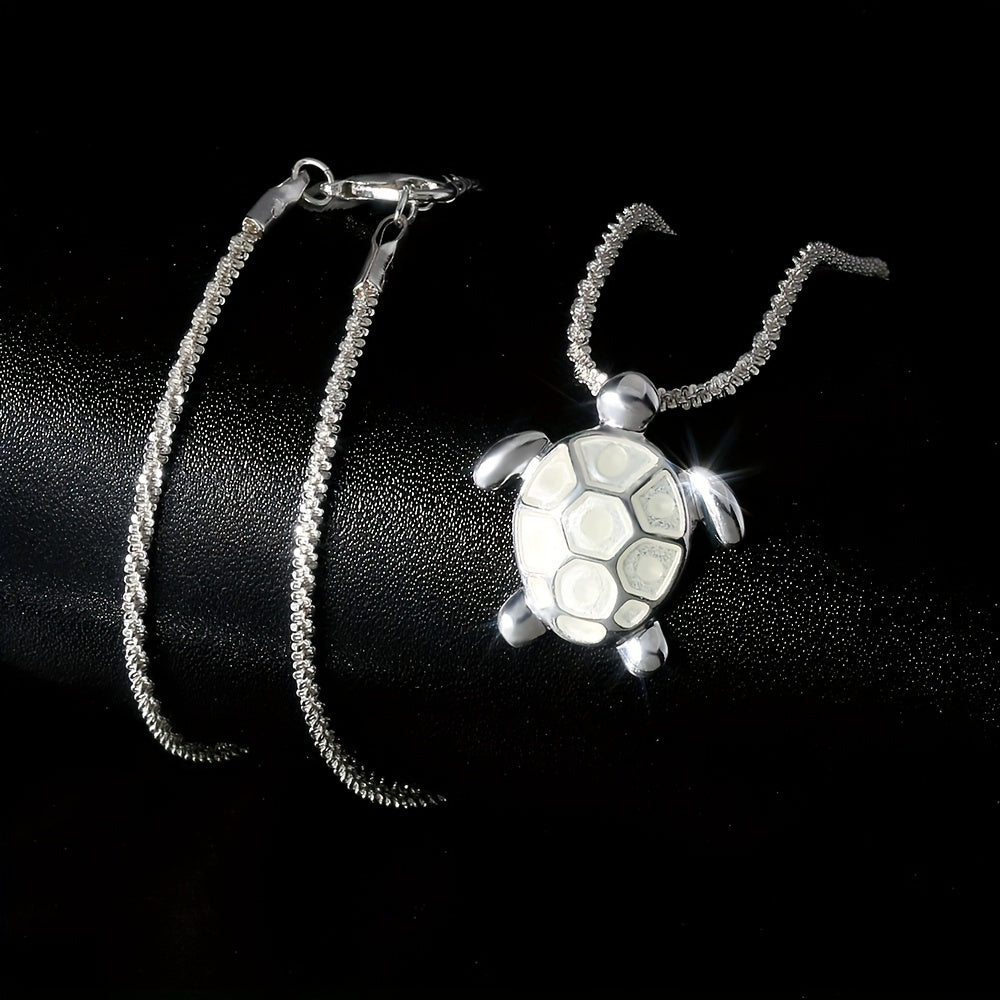 Turtle Pendant Necklace with Glow-in-the-dark Finish - Beachtique Collection