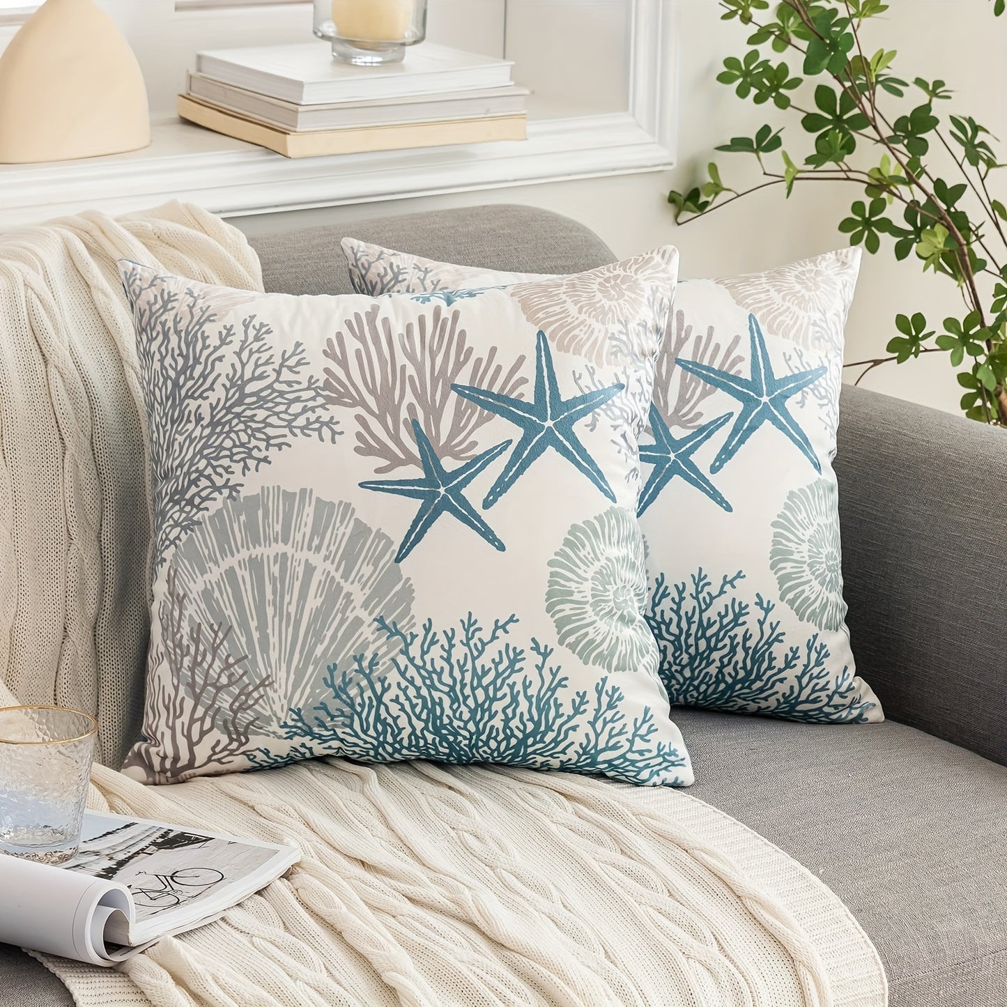 Super Soft Nautical Ocean Throw Pillow Covers