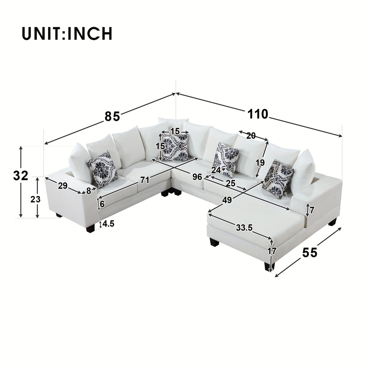 U-shaped Corner Sectional Sofa from Beachtique