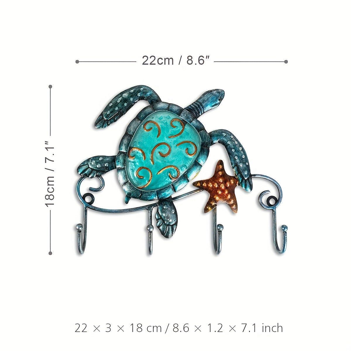 Turtle Shaped Key Hook Rack from Beachtique