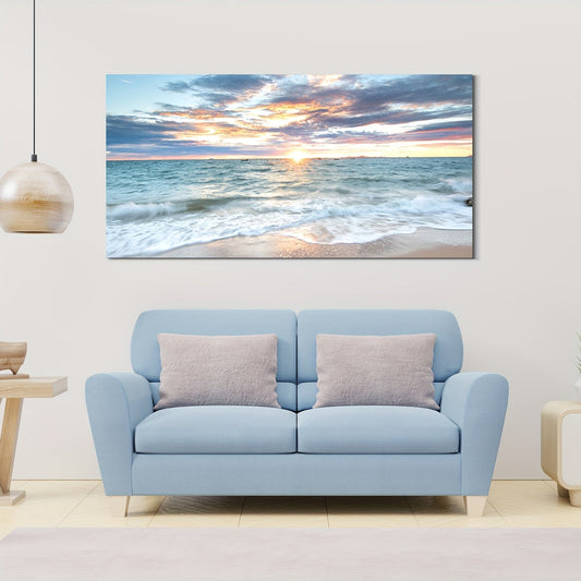 Coastal Pastel Sunset Canvas Wall Art. Beachtique Beach Living Room Decor