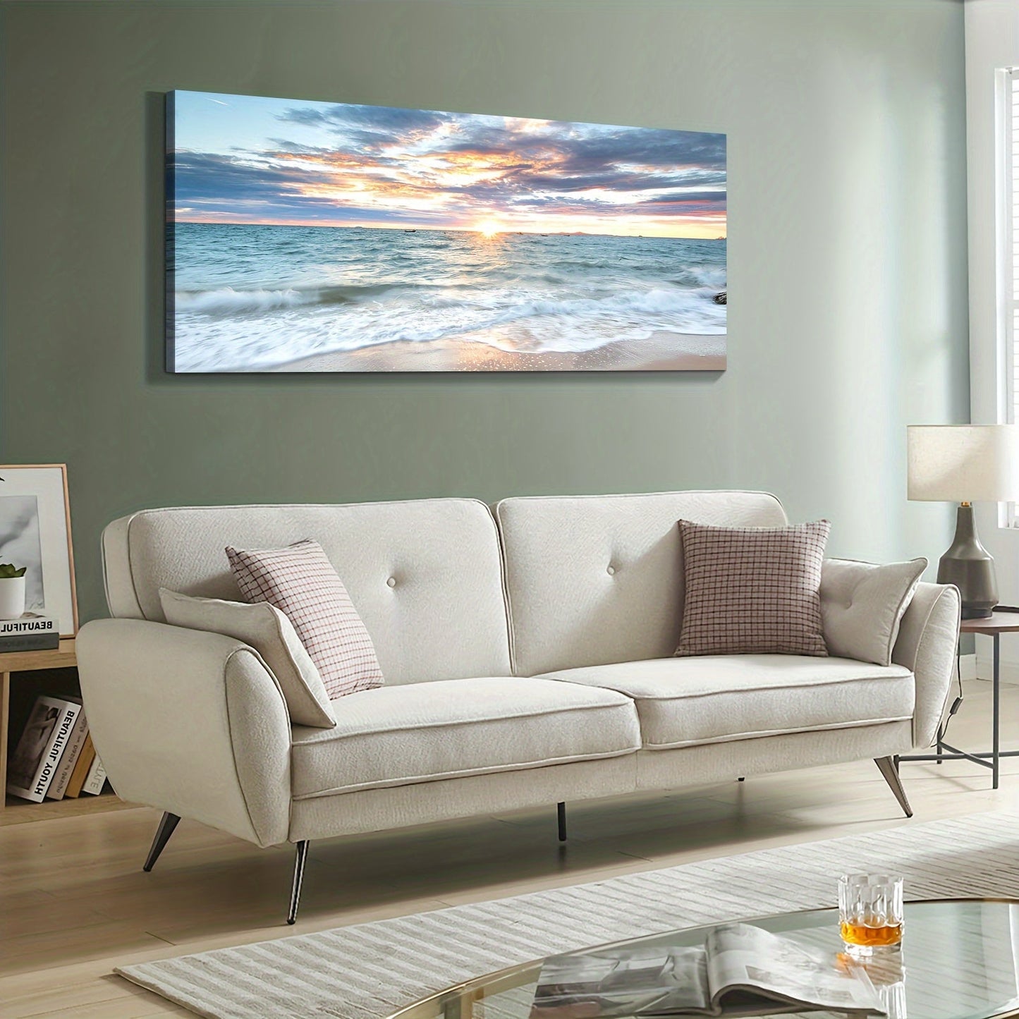 Coastal Pastel Sunset Canvas Wall Art. Beachtique Beach Coastal Living Room Decor