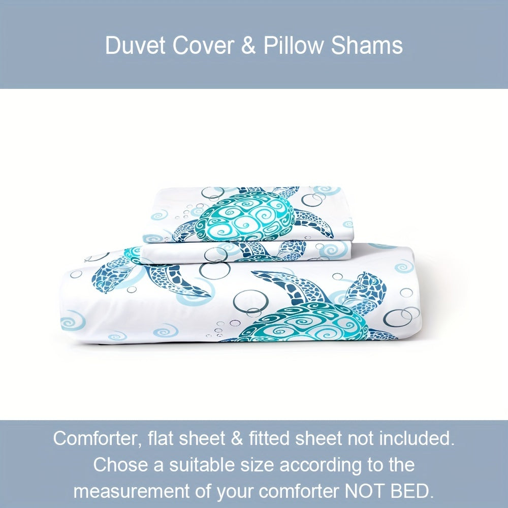 Comfy Turtle Print Duvet Cover Comfy Turtle Print Duvet Cover European Double 3-piece Set from Beachtique 