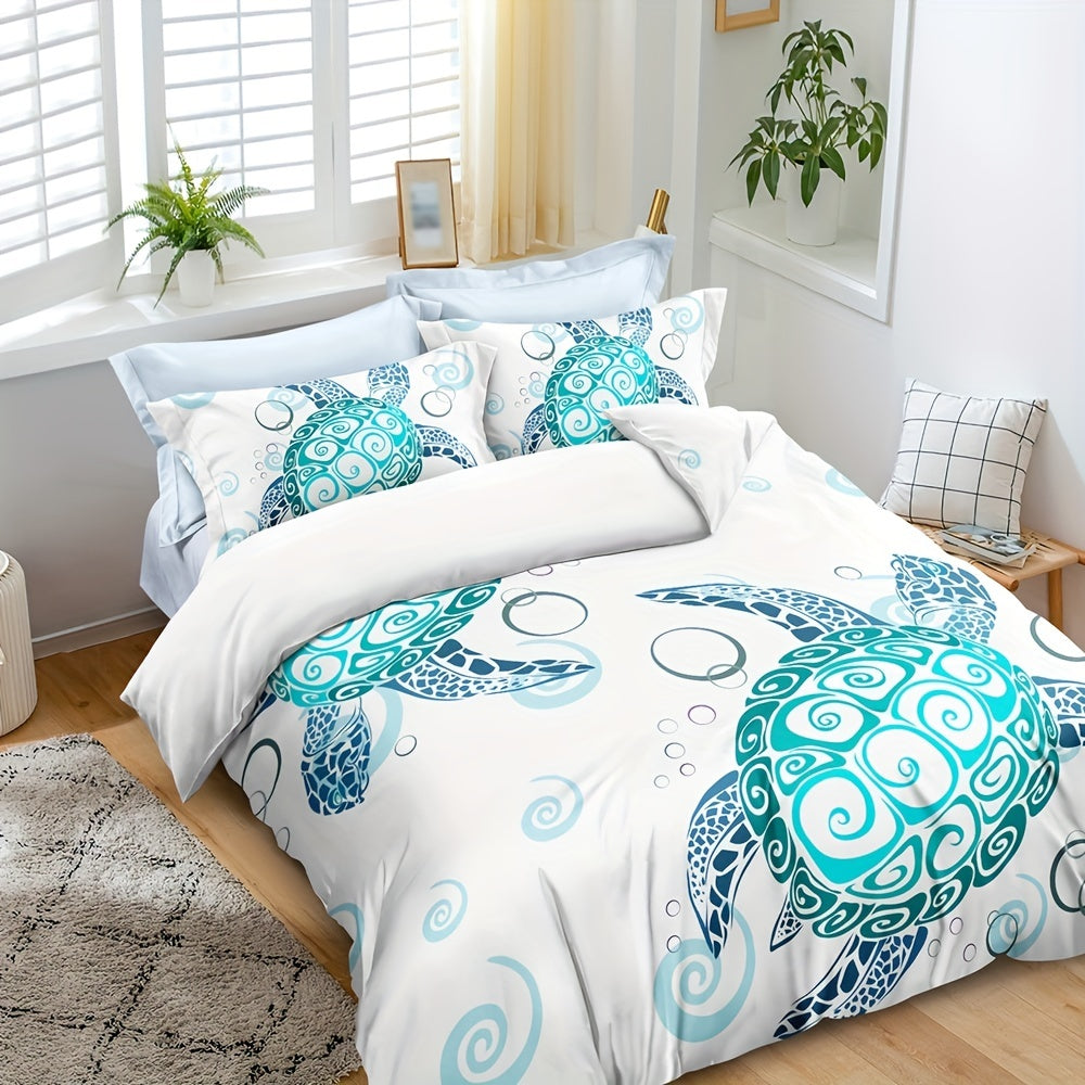 Comfy Turtle Print Duvet Cover Full 3-piece Set from Beachtique 