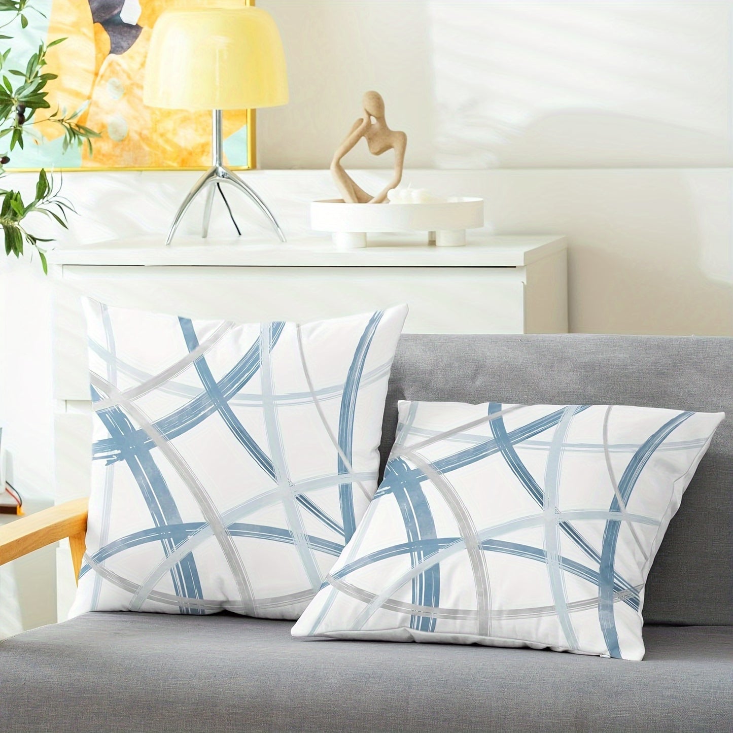 Contemporary Geometric Set of 2 Throw Pillow Covers from Beachtique