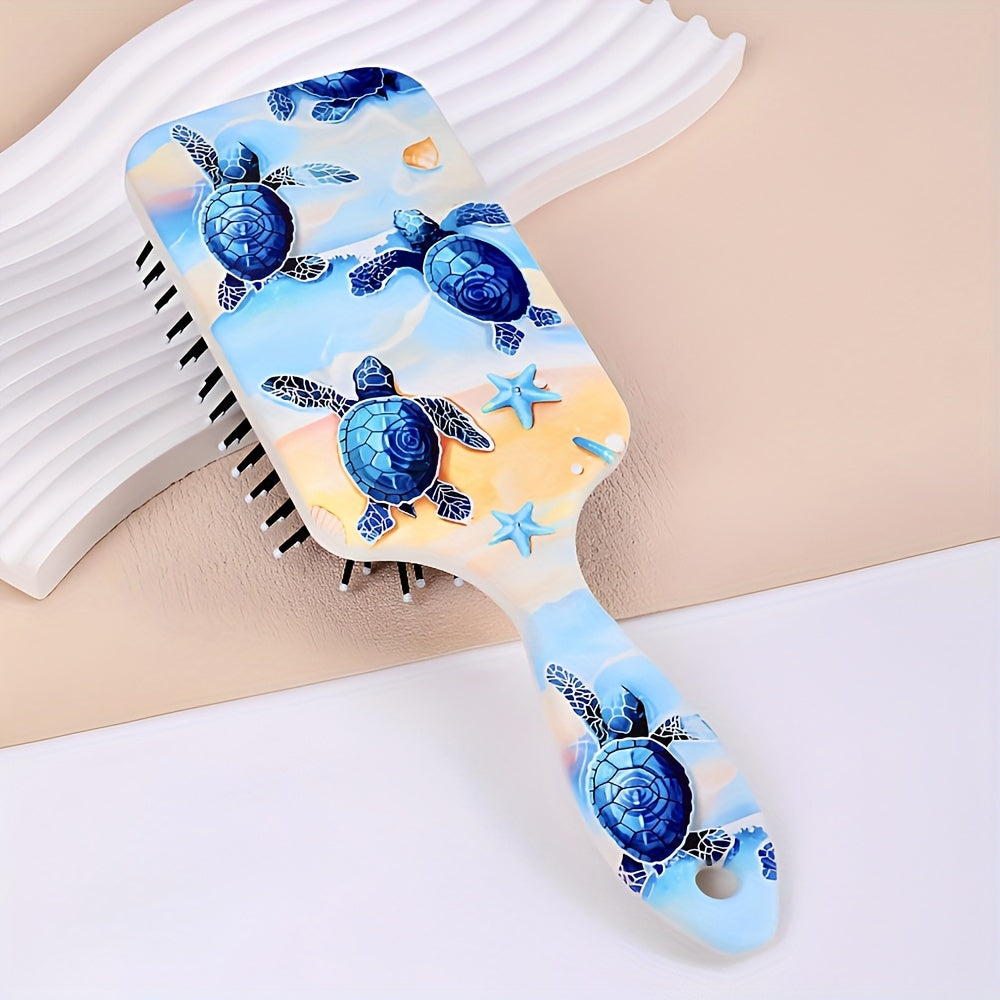 2.75 Inches x 8.46 inches Soft Bristle Hair Brush with Sea Turtle Prints - 3 Designs from Beachtique Hair Accessories