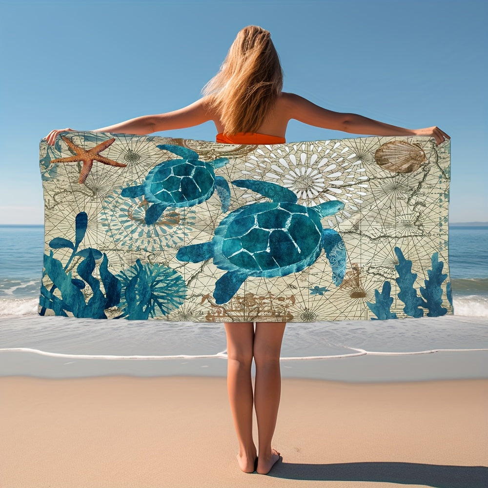 Quick-Drying Turtle Pattern Beach Towel from Beachtique