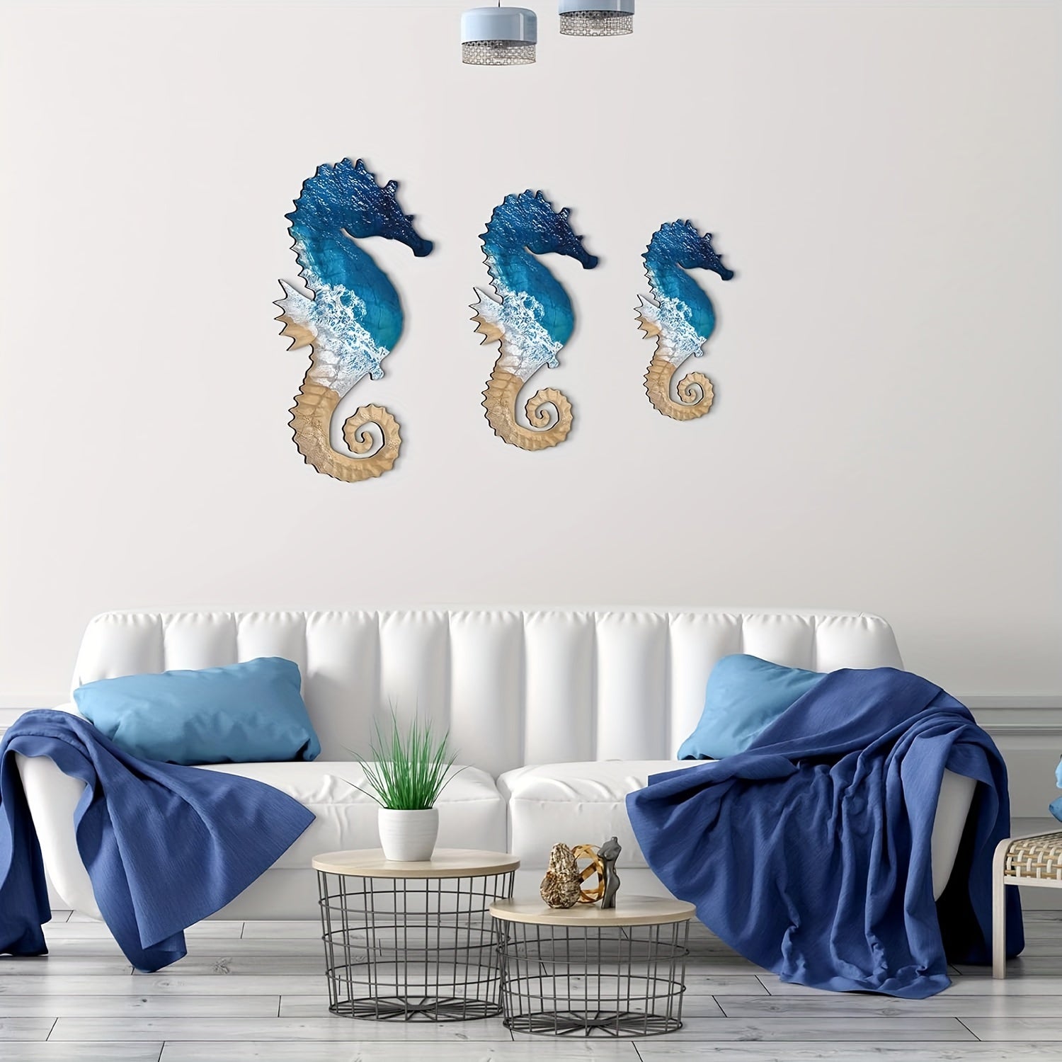 Mediterranean Style Seahorse Wall Decor - 3 Piece Set from Beachtique