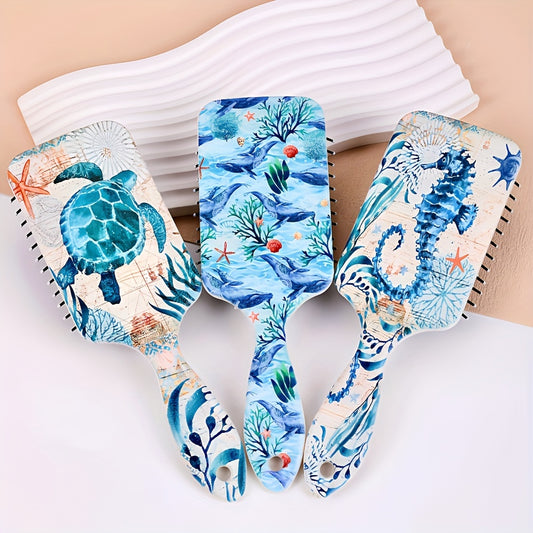 Sea Turtle Ocean Animal Pattern Hair Brush from Beachtique - designed to make styling your hair a breeze!