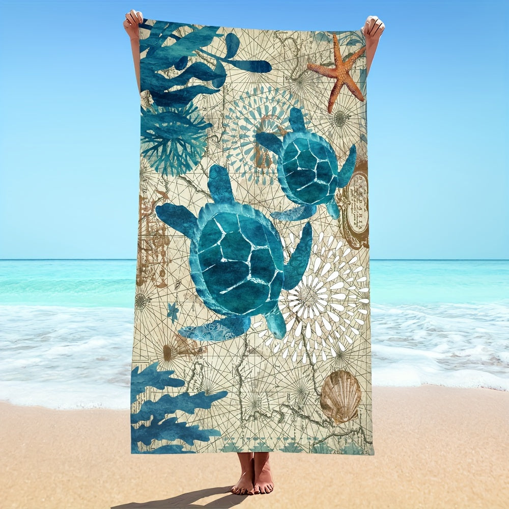 Quick-Drying Turtle Pattern Beach Towel from Beachtique