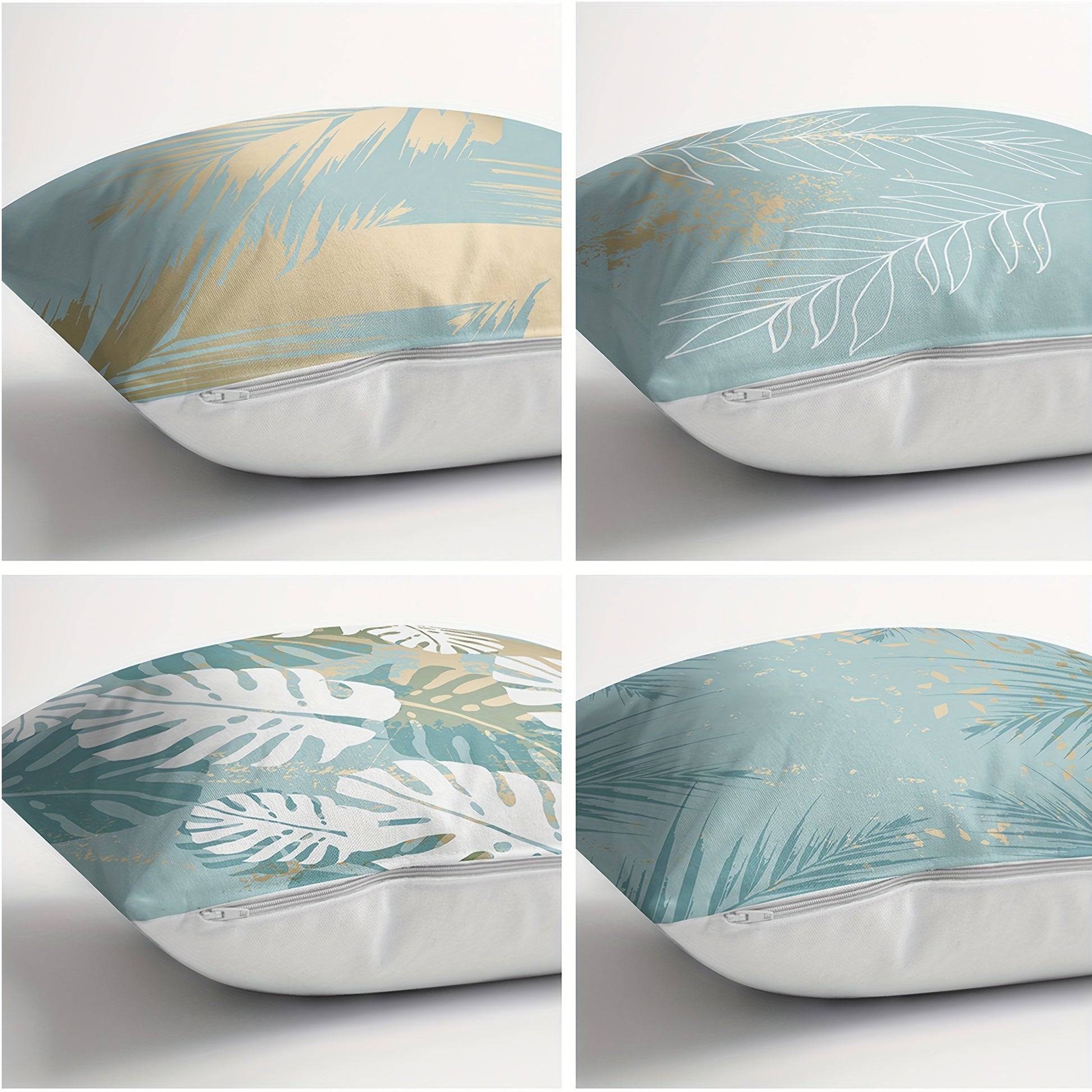 Tropical Leaf Pattern Throw Pillow Covers