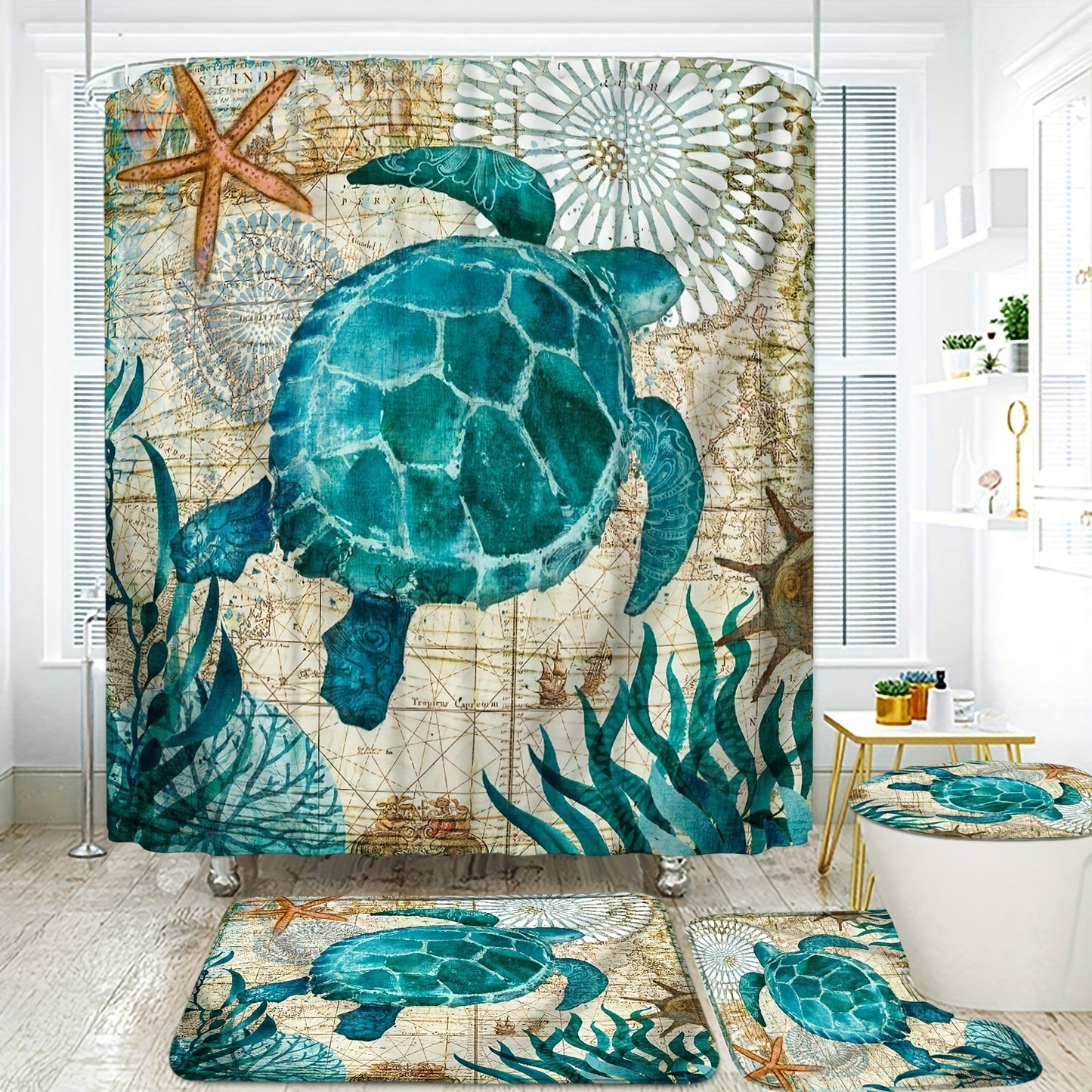 Sea Turtle Complete Bathroom Accessories for Bathroom Home Decor from Beachtique