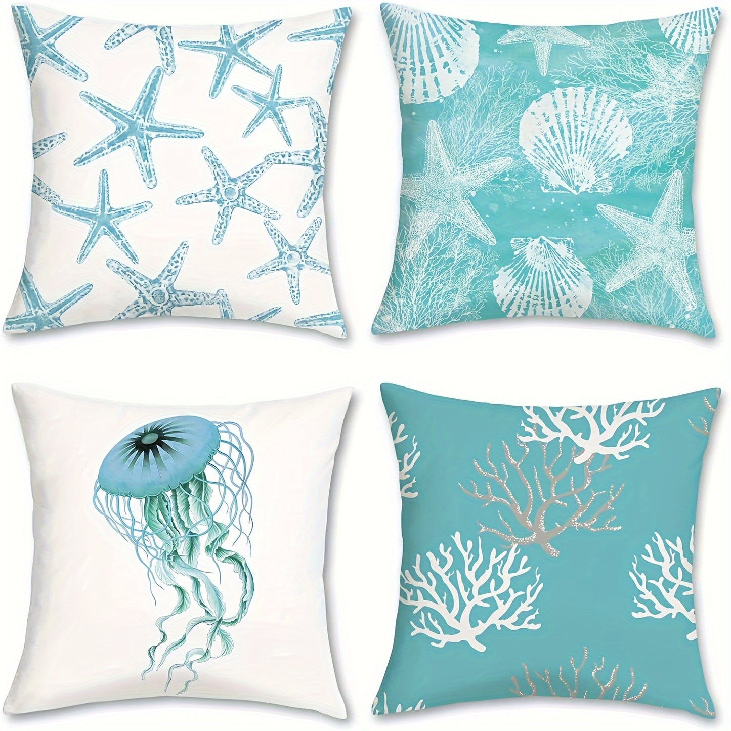 Exquisite set of 4 Coastal Pillow Covers from Beachtique